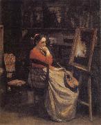 The Studio, Jean Baptiste Camille  Corot